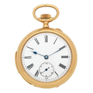 English gold open faced quarter repeating watch Circa 1929