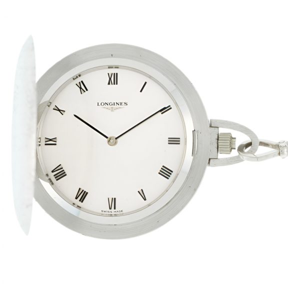 Swiss 18 carat white gold extra flat keyless dress watch Circa 1900
