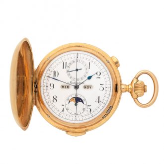 Swiss 18K gold quarter repeating complicated watch Circa 1900