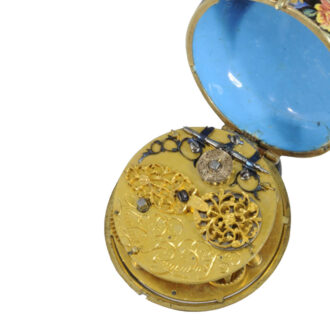 German polychrome enamel single-handed pendant watch Circa 1650