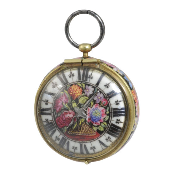 German polychrome enamel single-handed pendant watch Circa 1650 German polychrome enamel single-handed pendant watch Circa 1650
