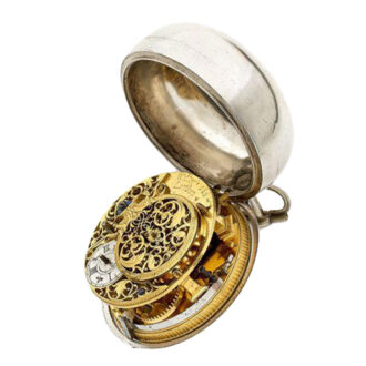 Open back pair case silver repousse verge watch Circa 1770