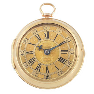 Gold English pair cased verge watch by Tompion Circa 1700