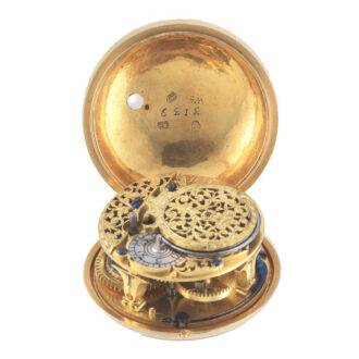Gold English pair cased verge watch by Tompion Circa 1700