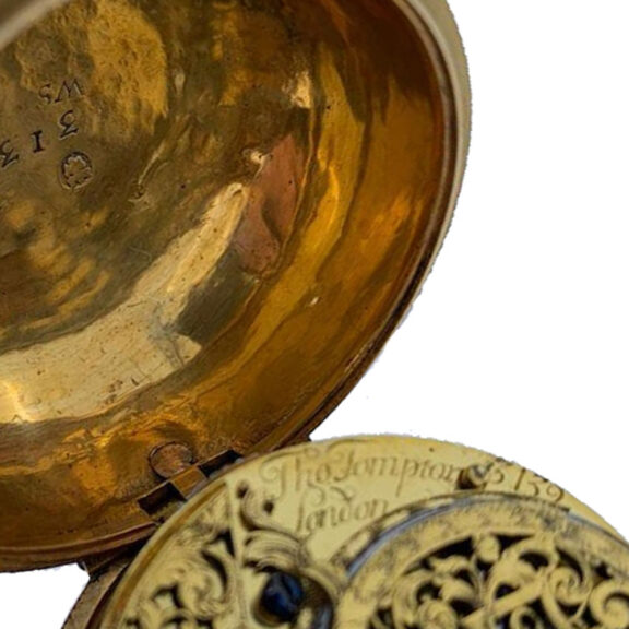 Gold English pair cased verge watch by Tompion Circa 1700 Gold English pair cased verge watch by Tompion Circa 1700