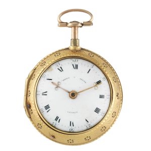 English 18 carat gold quarter repeating verge watch Circa 1749