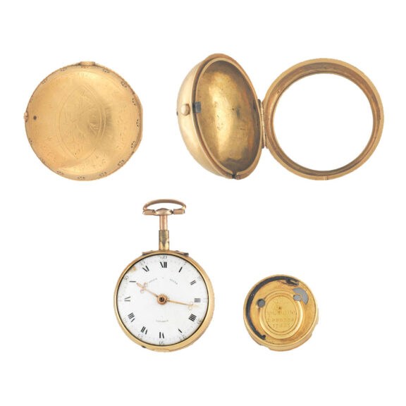 English 18 carat gold quarter repeating verge watch Circa 1749 English 18 carat gold quarter repeating verge watch Circa 1749
