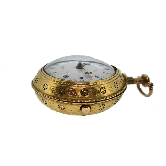 English 18 carat gold quarter repeating verge watch Circa 1749 English 18 carat gold quarter repeating verge watch Circa 1749