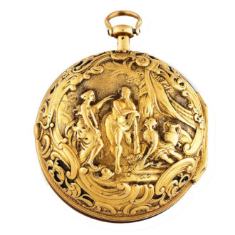 English gold quarter repeating repousse verge watch Circa 1693