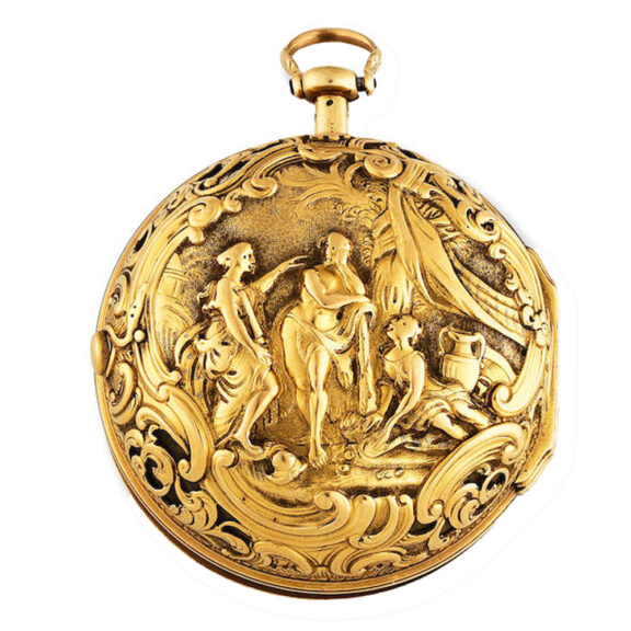 English gold quarter repeating repousse verge watch Circa 1693