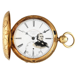 English gold open faced lever watch with portrait Circa 1850