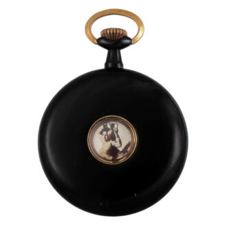 Swiss gunmetal lever watch with 'Revolving nudes' Circa 1890