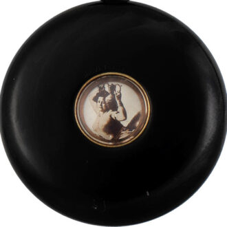 Swiss gunmetal lever watch with 'Revolving nudes' Circa 1890