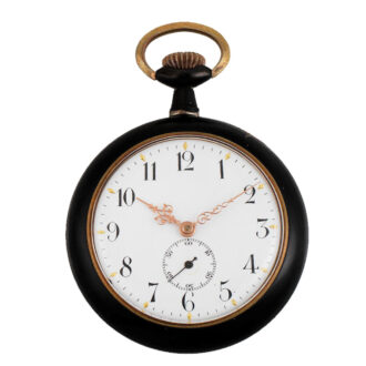 Swiss gunmetal lever watch with 'Revolving nudes' Circa 1890