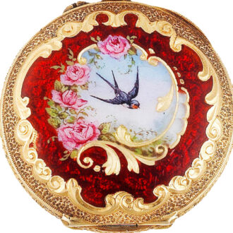 Fine Swiss 18 carat gold pendant watch with brooch Circa 1890
