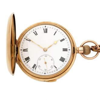 English 9K gold quarter repeating lever watch Circa 1913