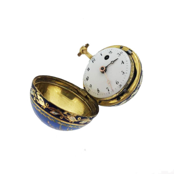 n200073Fine French gold and enamel ball form pocket watch Circa 1790 Fine French gold and enamel ball form pocket watch Circa 1790