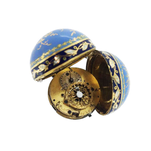 Fine French gold and enamel ball form pocket watch Circa 1790 Fine French gold and enamel ball form pocket watch Circa 1790