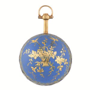 Fine French gold and enamel ball form pocket watch Circa 1790