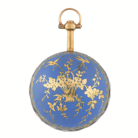 Fine French gold and enamel ball form pocket watch Circa 1790