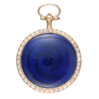 A French verge in a pearl set gold and enamel case Circa 1810