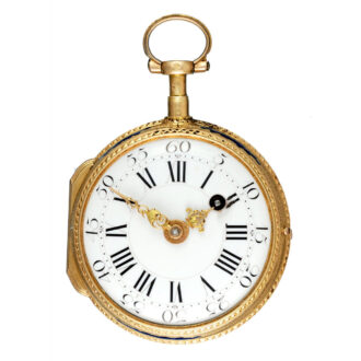 A French verge watch in a gold and enamel case Circa 1780