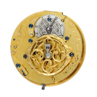 A French verge watch in a gold and enamel case Circa 1780
