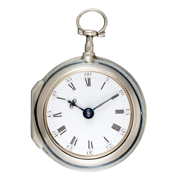 A Irish verge pocket watch in silver smooth pair cases Circa 1784