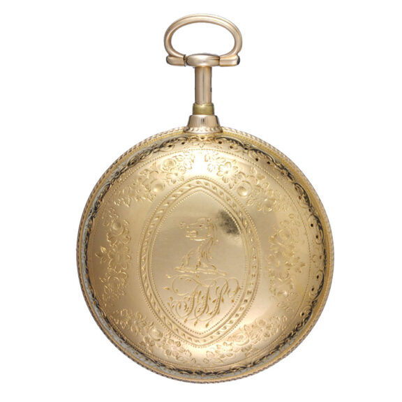 A English gold half quarter repeating cylinder watch Circa 1788 A English gold half quarter repeating cylinder watch Circa 1788
