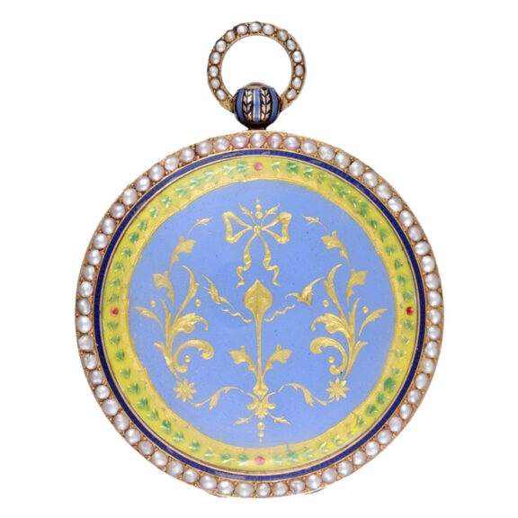 Swiss gold and enamel centre seconds cylinder Circa 1790 Swiss gold and enamel centre seconds cylinder Circa 1790
