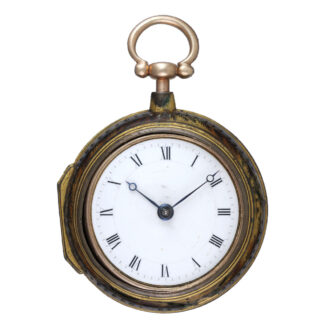 A verge watch in gilt metal pair cases covered in horn Circa 1790
