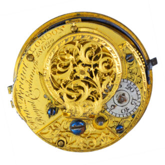 A verge watch in gilt metal pair cases covered in horn Circa 1790