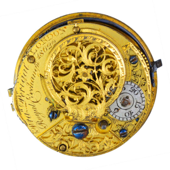 A verge watch in gilt metal pair cases covered in horn Circa 1790 A verge watch in gilt metal pair cases covered in horn Circa 1790