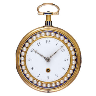 English gold, enamel, diamond and pearl set verge Circa 1790