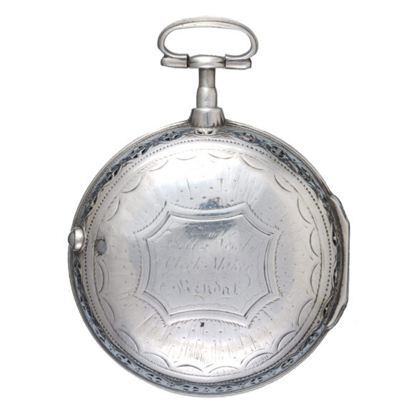 A quarter striking verge clockwatch in silver pair cases Circa 1790 A quarter striking verge clockwatch in silver pair cases Circa 1790