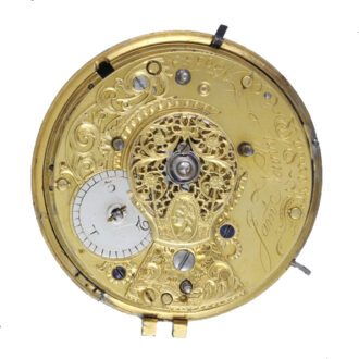A quarter striking verge clockwatch in silver pair cases Circa 1790