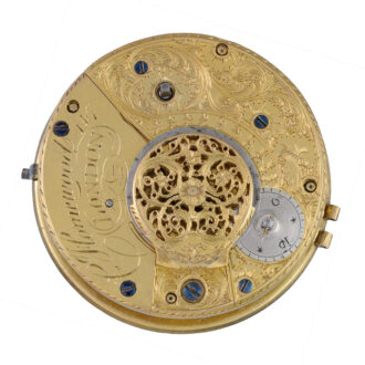 English verge with windmill automaton in gilt pair cases Circa 1790