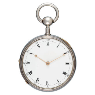 A large half quarter repeating duplex in a silver case Circa 1790 A large half quarter repeating duplex in a silver case Circa 1790