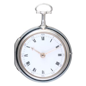 A Scottish cylinder pocket watch in silver pair cases Circa 1792