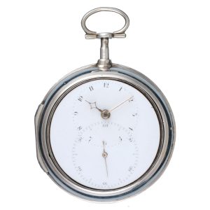 A English doctors dial verge watch in silver pair cases Circa 1793