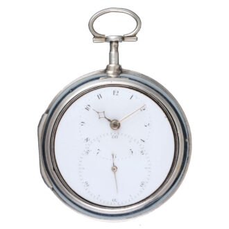 A English doctors dial verge watch in silver pair cases Circa 1793