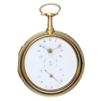 A English doctors dial verge in gilt metal pair cases Circa 1795