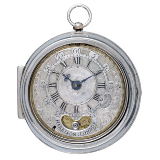 Champleve dial with visible mock pendulum verge Circa 1695 Champleve dial with visible mock pendulum verge Circa 1695