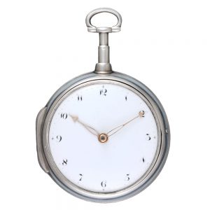 A English verge pocket watch in silver pair cases Circa 1797