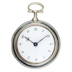 A English verge pocket watch in silver pair cases Circa 1797