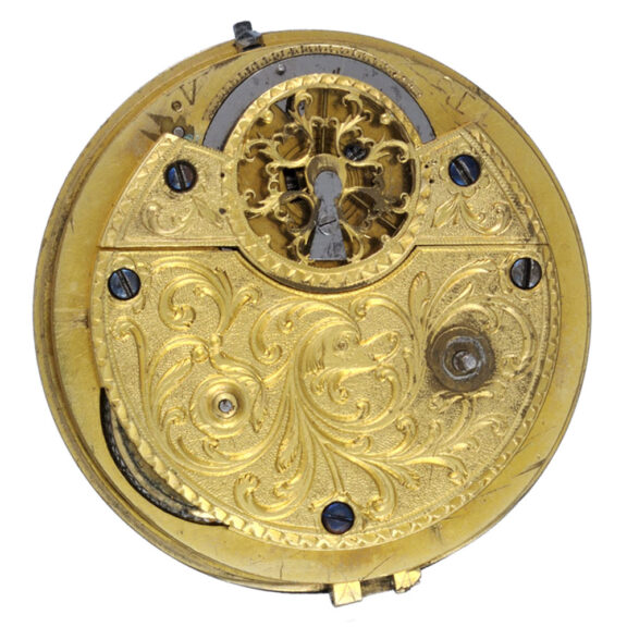 Swiss silver verge watch with sun and moon dial Circa 1800 Swiss silver verge watch with sun and moon dial Circa 1800