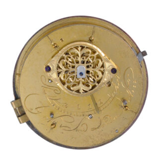 A large verge watch in a decorative gilt consular case Circa 1800 A large verge watch in a decorative gilt consular case Circa 1800