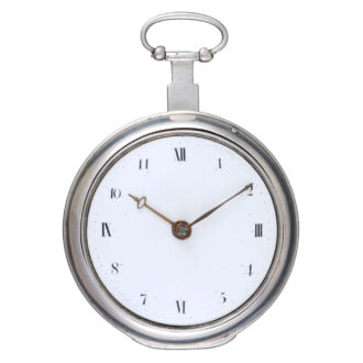 An unusual English verge watch in silver pair cases Circa 1800 An unusual English verge watch in silver pair cases Circa 1800
