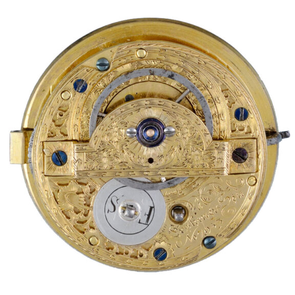 An unusual English verge watch in silver pair cases Circa 1800 An unusual English verge watch in silver pair cases Circa 1800