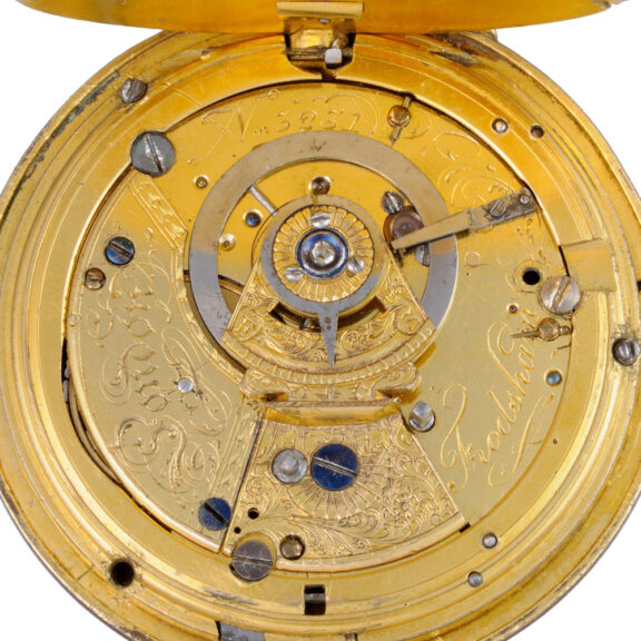 A English duplex by Frodsham in a gilt metal case Circa 1800 A English duplex by Frodsham in a gilt metal case Circa 1800